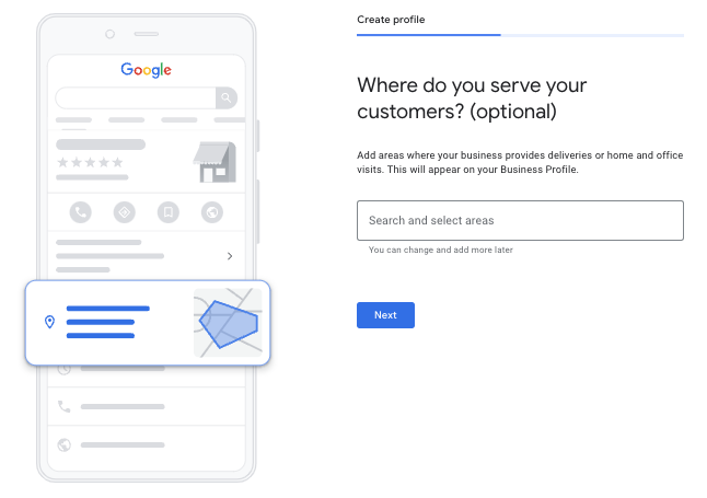 setting your service area on google business profile