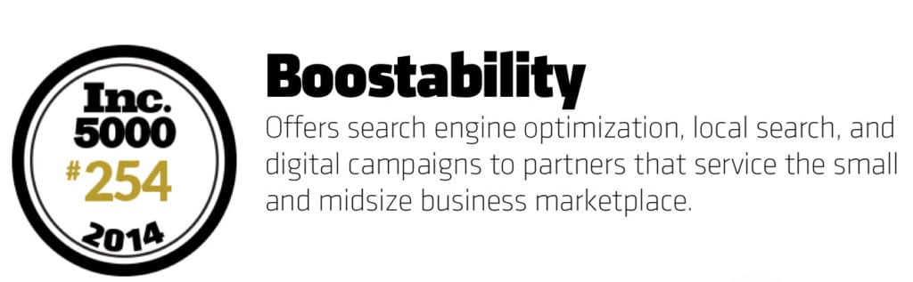 Boostability is 254 in the Inc 5000