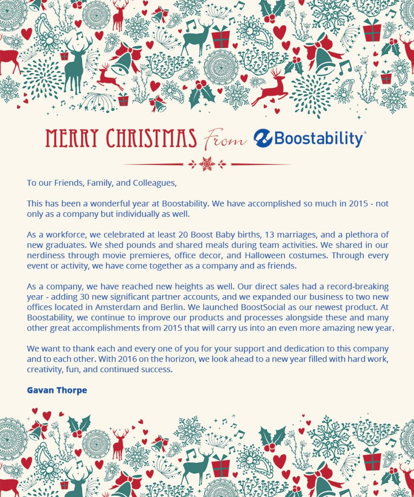 Boostability Christmas Letter 2015