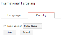 internationally target countries in google search console
