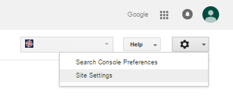 Search Console site settings