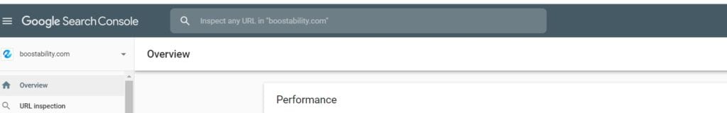 Google Search Console search bar
