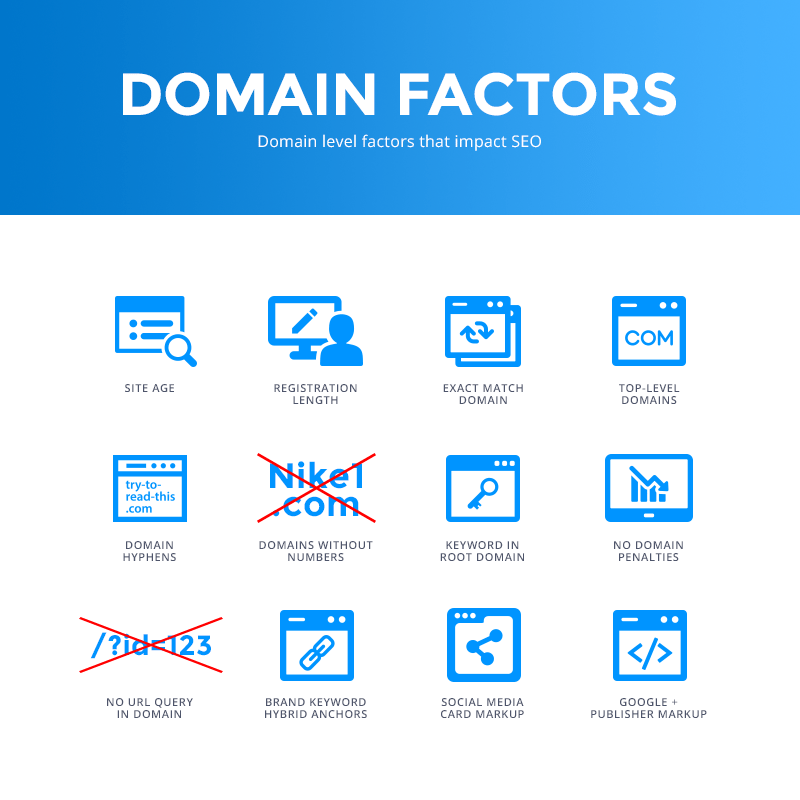 Domain Search Engine Ranking Factors Infographic