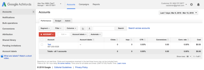 GoogleAdWords screenshot