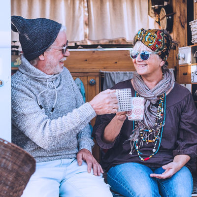 Older Couple Drinking Tea