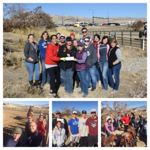 Boost employees in a team photo at Hoofbeats for Healing