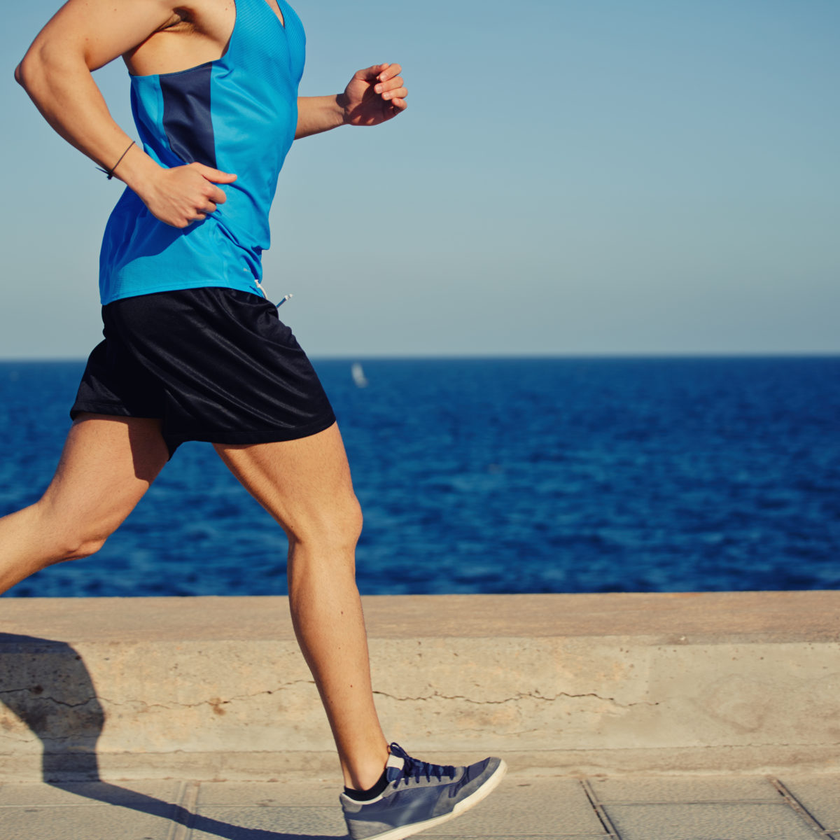 A runner on the beach