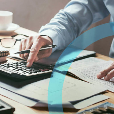 A man checks his business finances.