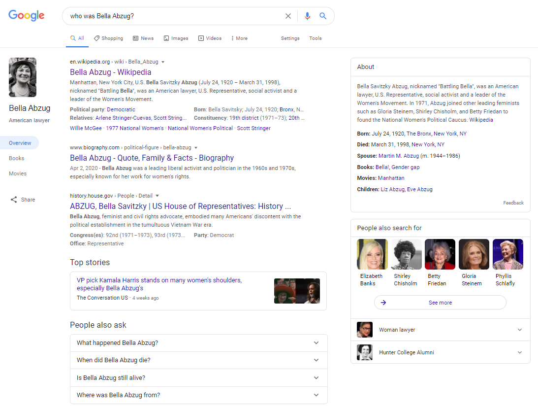 Google results page for Informational Queries
