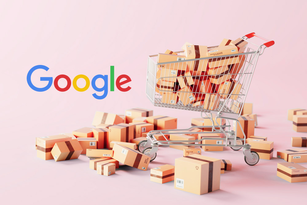 Google and a pile of boxes