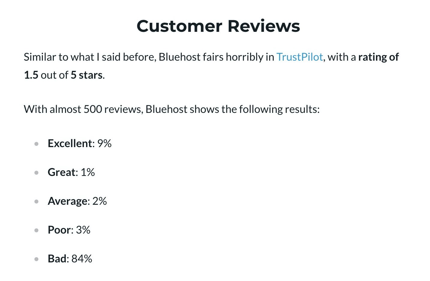 customer reviews example