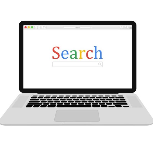 laptop with Google search homepage