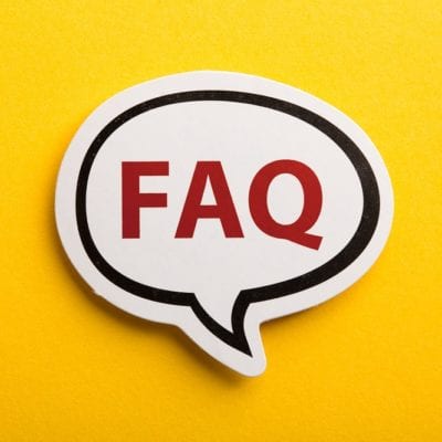 FAQ Speech Bubble Isolated On Yellow Background