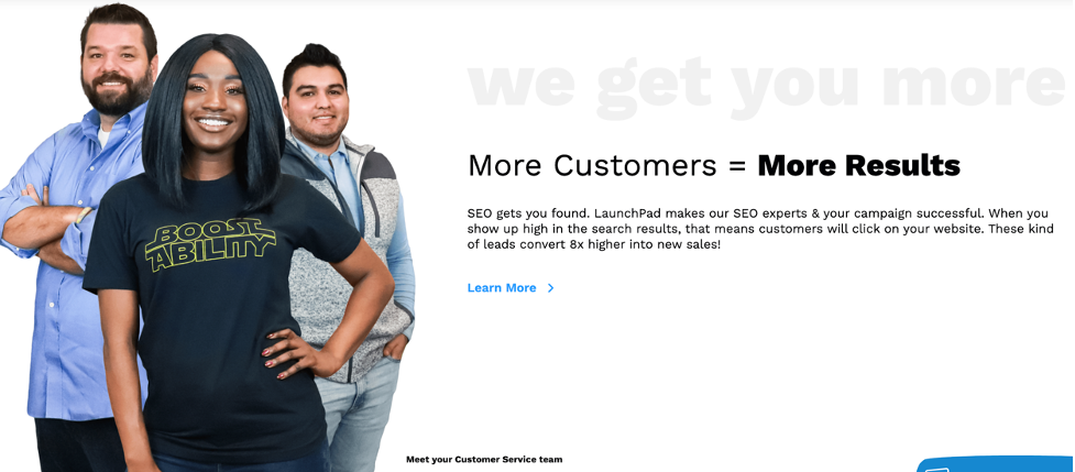 customer service team caption image example