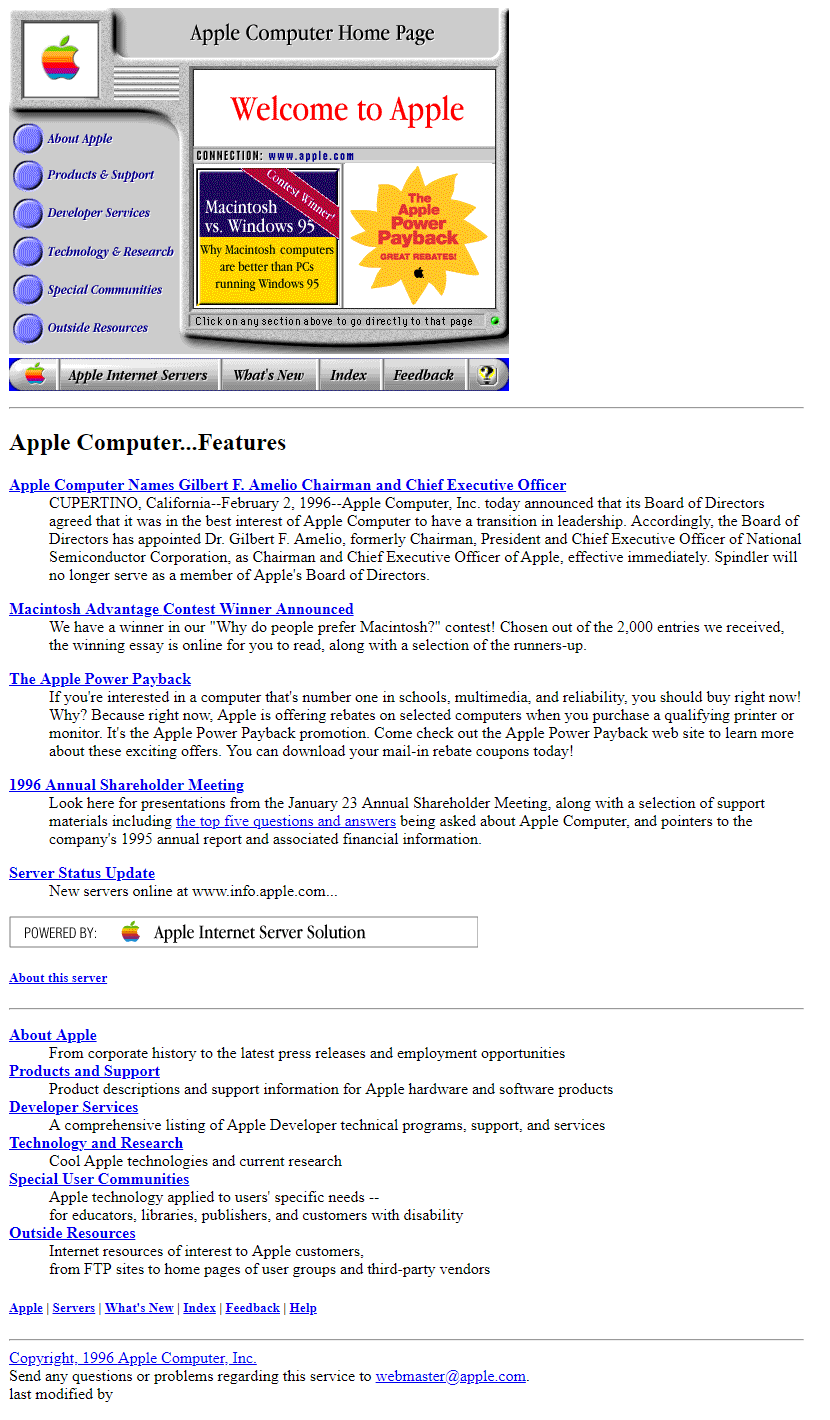 apple computer features old SERP