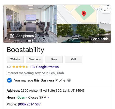 example of optimized google business profile
