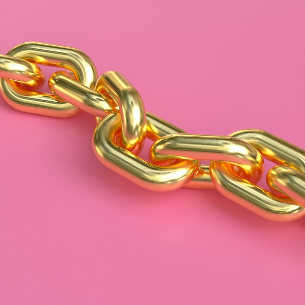 abstract 3d rendering gold chain