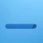3d illustration of an internet search page on a blue background. Search bar icons