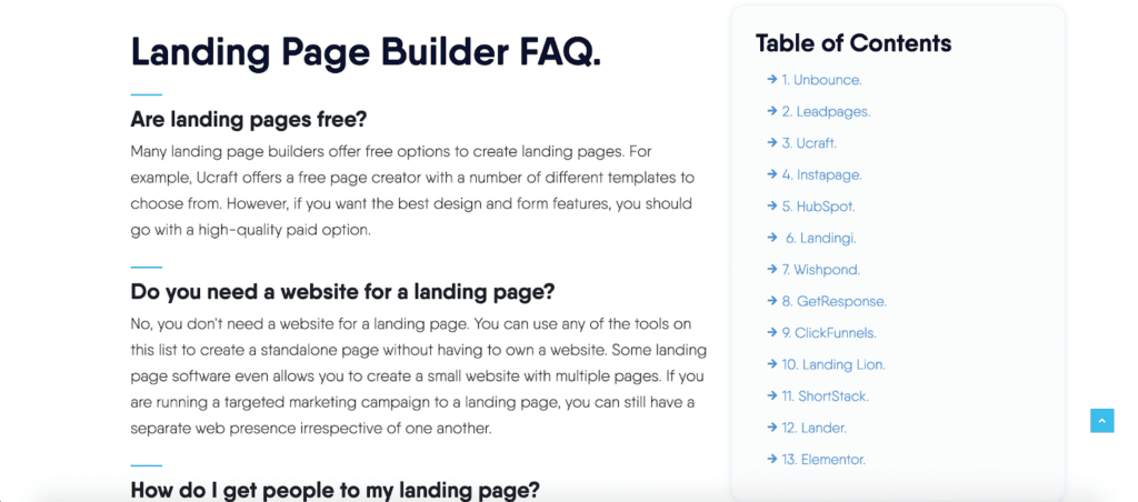 landing page builder FAQ