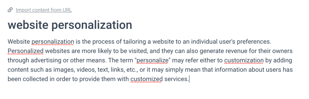 website personalization