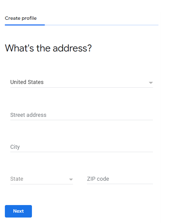 google my business address section