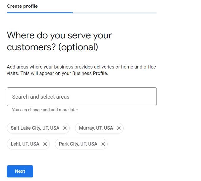 google my business customer servicing section