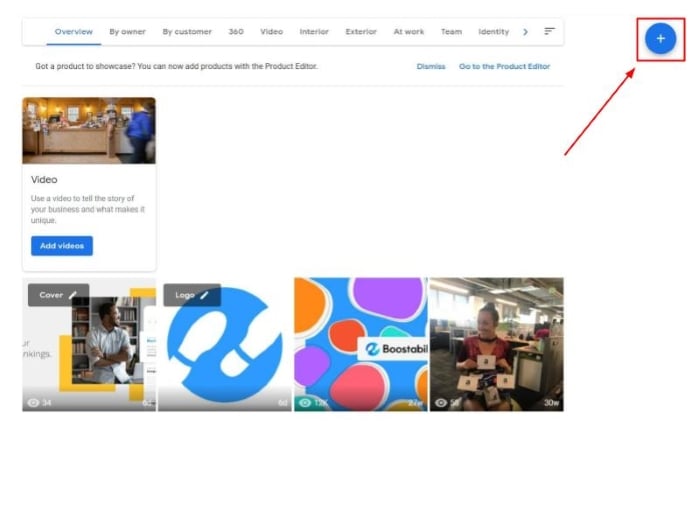 google my business image upload example