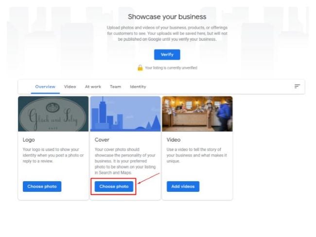upload cover photo google business profile example