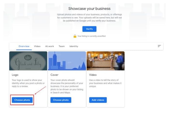upload logo google my business example