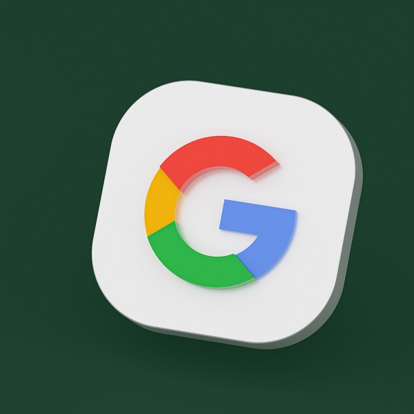 Google application logo 3d rendering on green background