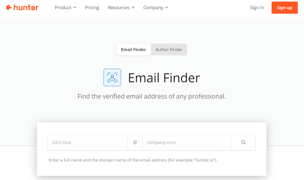 Hunter email finder