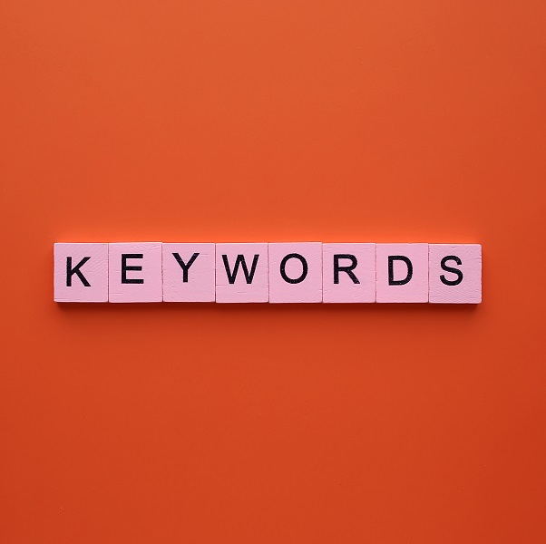 blocks that spell out 'keywords' based on keyword difficulty