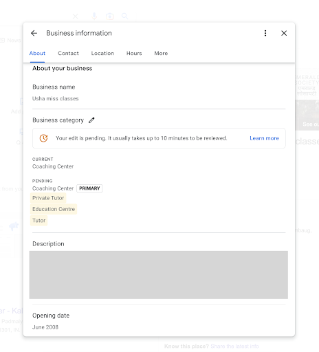 edit business information within new google business profile