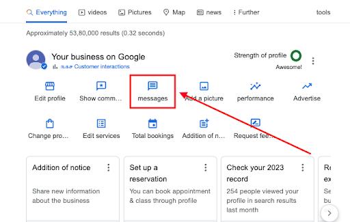 new messagin feature on google business profile