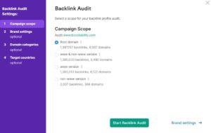 monitor backlinks audit in semrush