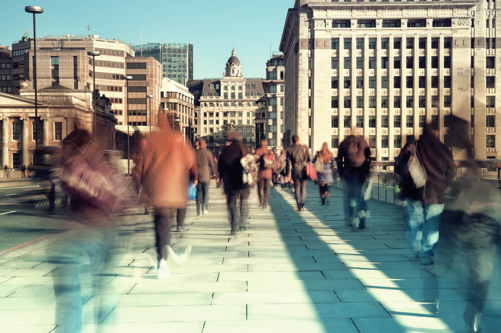 Commuters walking in London