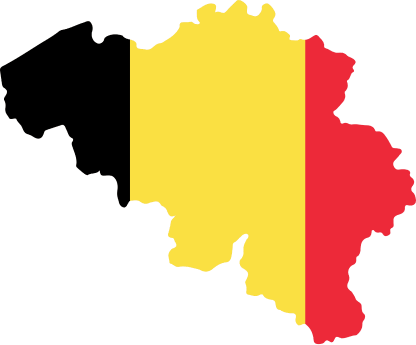 belgium country map with flag