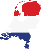 netherlands country map with flag