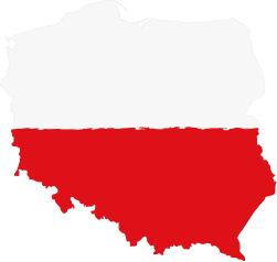 poland country map with flag