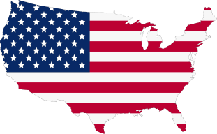 usa country map with flag