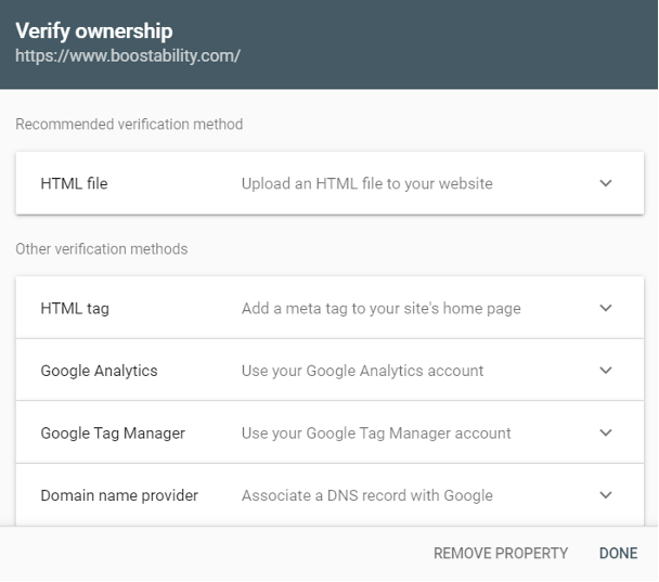 how to set up google search console