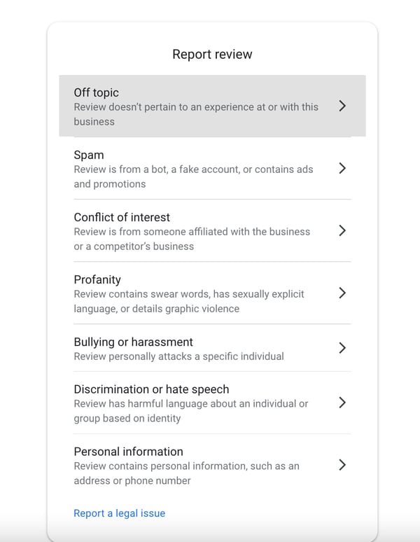 report fake google reviews reason