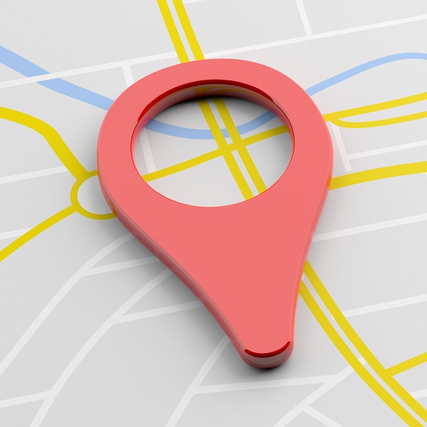 Location marker red color on map background, banner. 3d illustration Location marker red color on map background, banner. 3d illustration