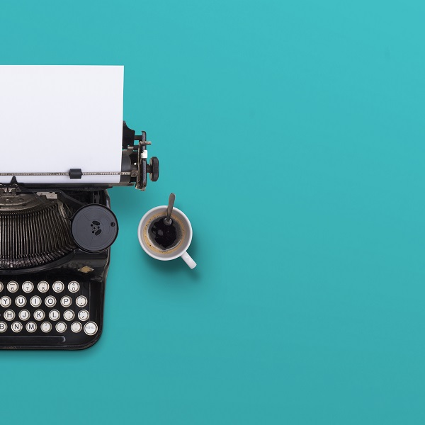 Typewriter header Writing content