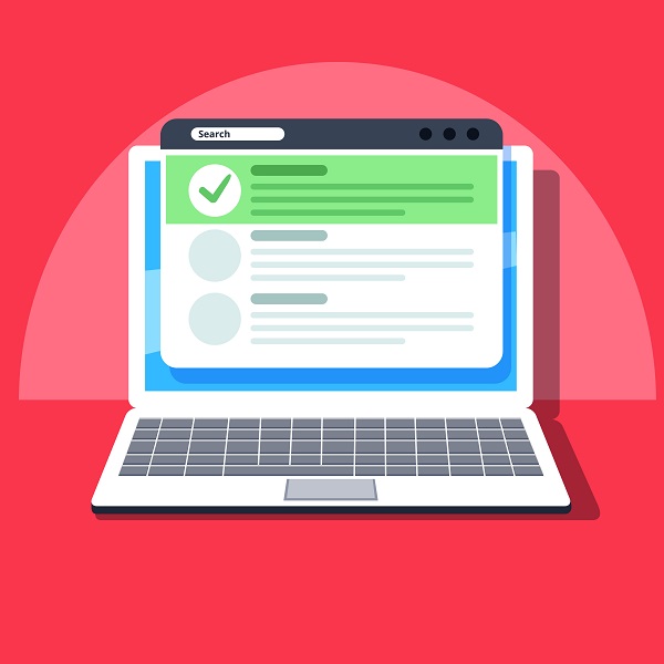 SEO optimization illustration concept, browser window and ranking sites in search results of web search engine image highlighting the importance of domain authority