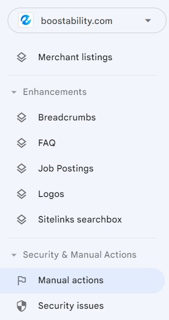 backlink monitoring manual actions in google search console