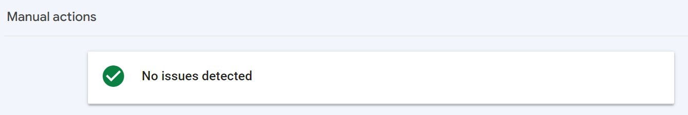 no manual actions detected for backlink monitoring