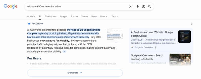 Importance of AI Overviews