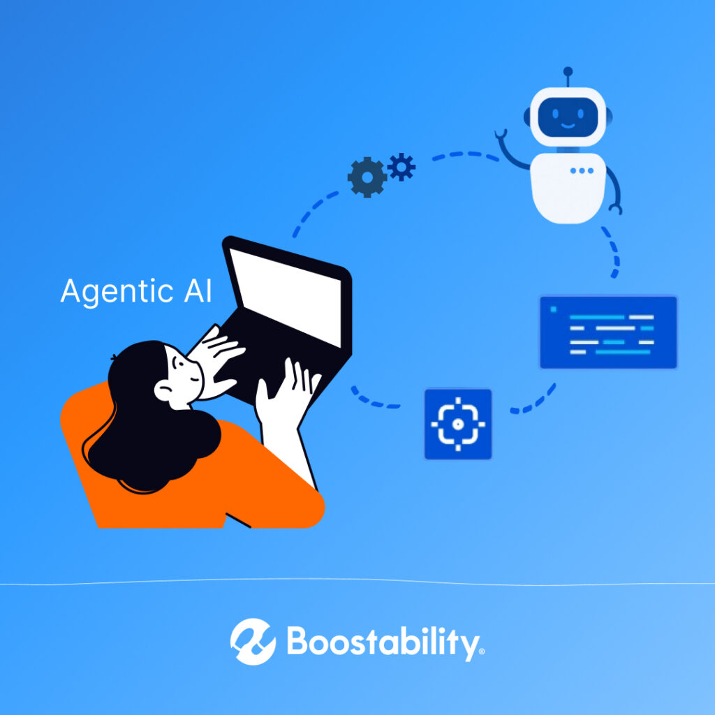 A modern infographic in deep purple, teal, and blue tones, outlining the WebMCP Standard for connecting websites and AI Answer Engines. The diagram shows the flow of structured data and precise result data return between a website's Website JavaScript Logic and an integrated AI Agent Answer Engine, linked by a central Browser API (navigator.modelContext). The whole process, from registered “Answer-Ready” Functional Tools to Callable Tool Invocation, is secured within a defined Confirmed User Session & Permissions Boundary (BFF Secure Gateway). At the bottom, text explains how WebMCP optimizes your site for the Answer Engine experience, all branded with the Boostability logo.